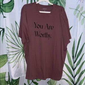 torrid Mauve Graphic Tee with 'You Are Worthy.' Text